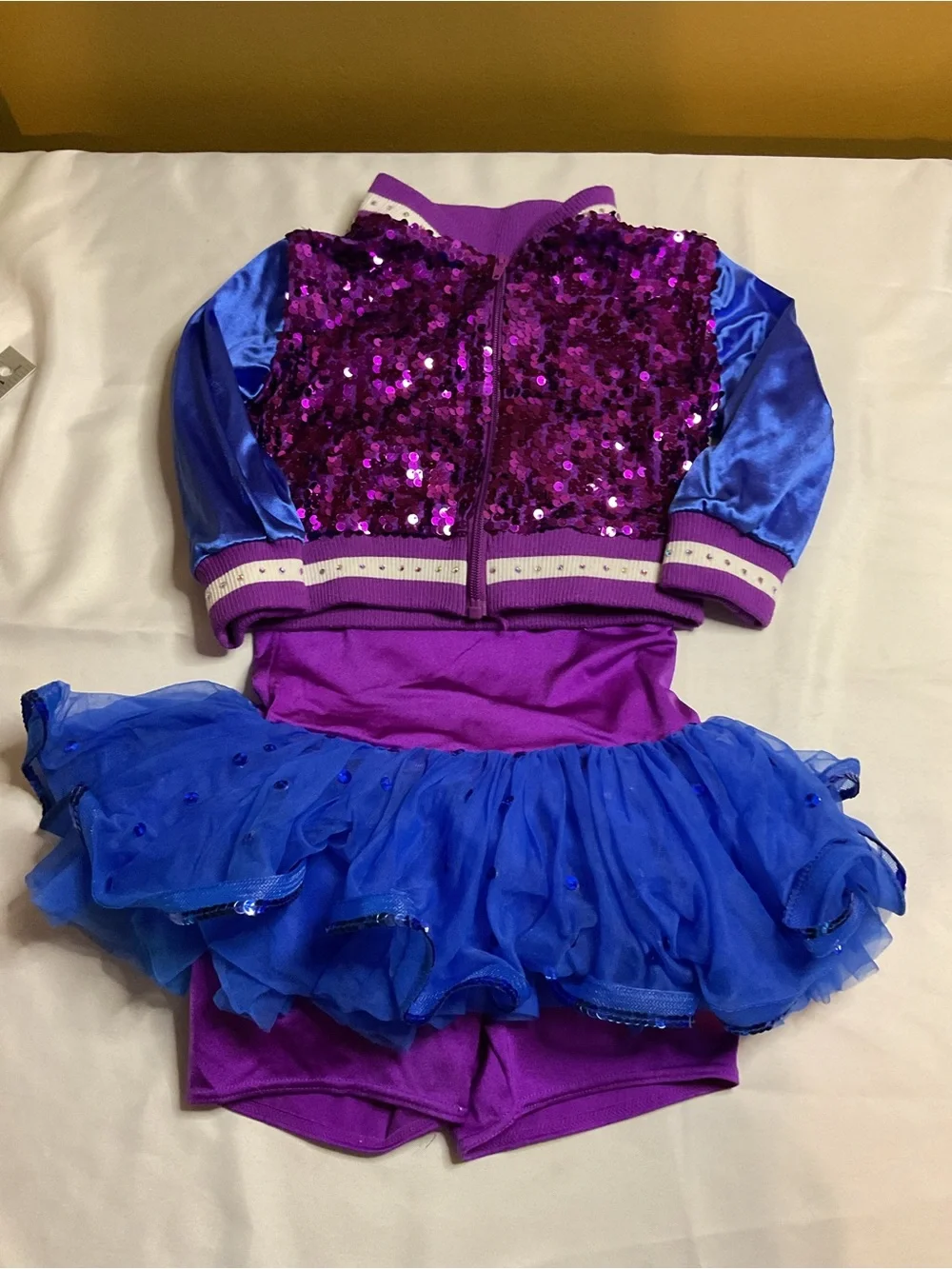 Weissman Purple and Blue Sequin Tutu Jacket Set